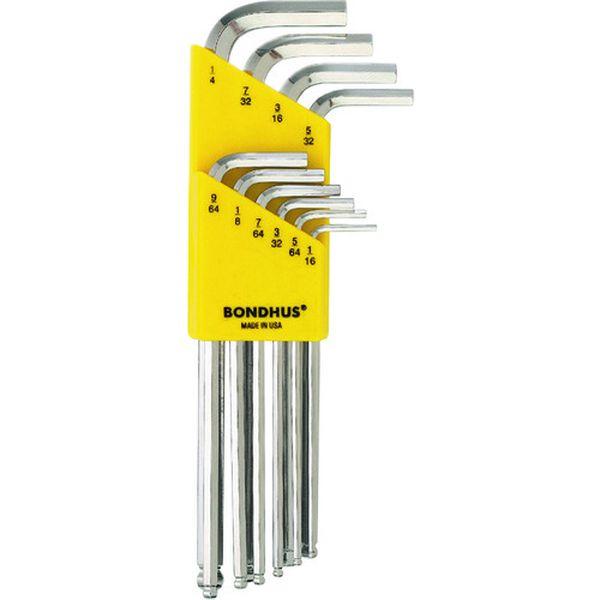 ボンダス・ジャパン(株) ボンダス ボールポイント L-レンチ ロング メッキ インチ セット10本組(1/16-1/4) BLX10B WO店の通販は
