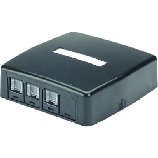 パンドウイット CAT6Aスプリングシャッター付きローゼットキット 4個口(3ジャック＋1ブランク) 黒 JOQ3BH6A00BL WO店