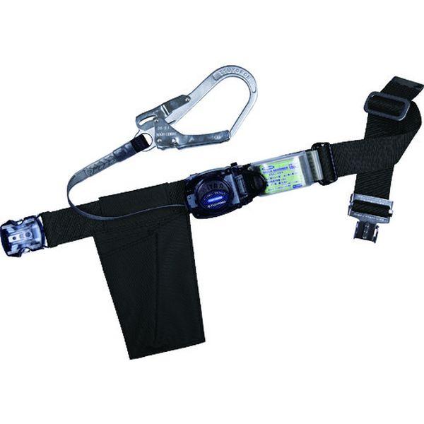 胴ベルト型墜落制止用器具(巻取タイプ)ロック機構なし リトラ 黒 M 幅50MM×長さ1200MM ワンタッチバックル TBRNOT590BLKMBP-TN WO店