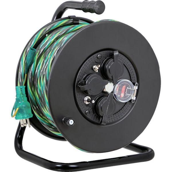 TRHDL30M 光るドラムリール 防雨防塵型100V 温度センサー付 アース付 過負荷漏電保護兼用ブレーカー付 30m TRHDL30M-TN WO店