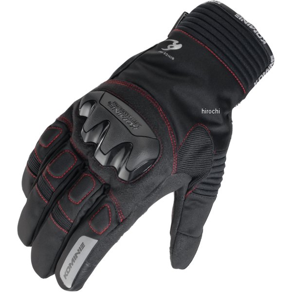 コミネ KOMINE 秋冬モデル プロテクトウインターグローブ 黒/赤 Mサイズ 4573325750623 WO店の通販は 6,030円