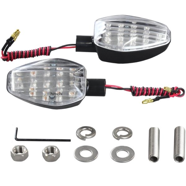 ポッシュ POSH ライトウエイトLEDウインカー 汎用 シングル 黒/クリアー WO店