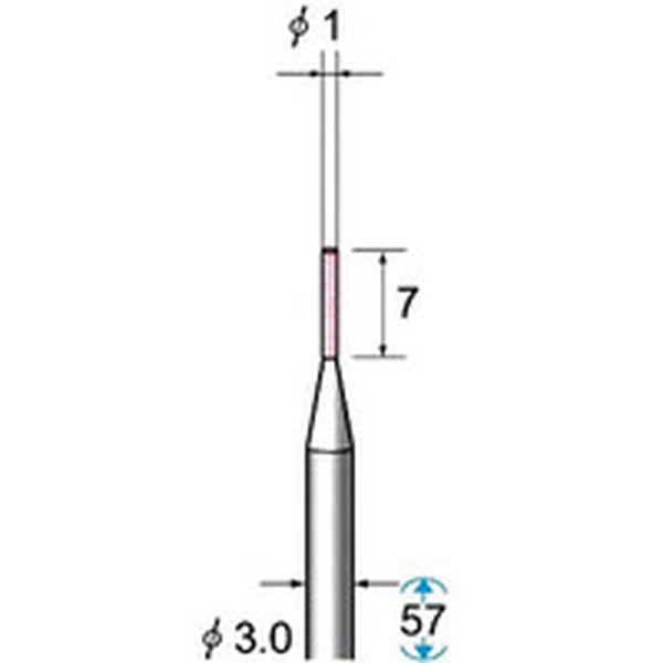 (株)ナカニシ ナカニシ 軸付砥石 10本入 円筒型 φ1×7×軸φ3 PAW ＃320 42611-TN WO店