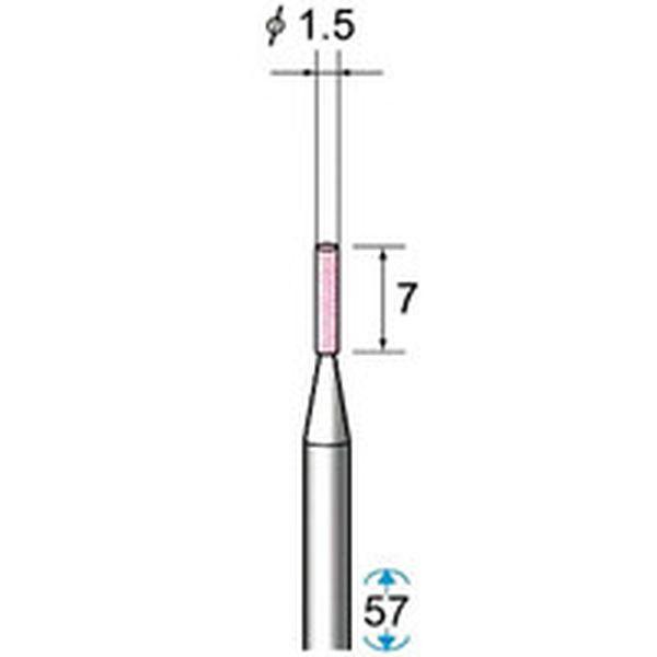 (株)ナカニシ ナカニシ 軸付砥石 10本入 円筒型 φ1.5×7×軸φ3 PAW ＃320 42612-TN WO店