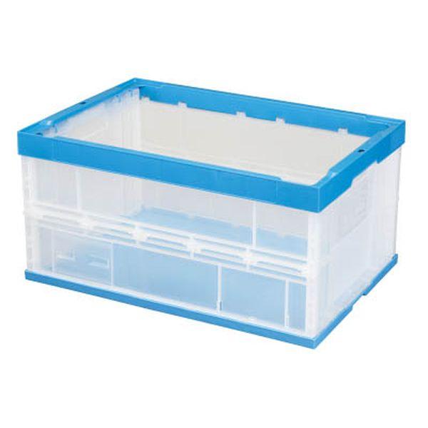 積水テクノ成型(株) 積水 窓あき折りたたみコンテナ75L 透明青 75LNCB-TN WO店