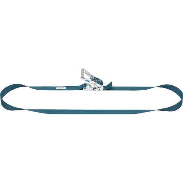 ベルトラッシング ラチェットバックル式 50mm幅 破断荷重30kN 最大使用力7.5kN ラウンドタイプ 4m BLR030R040-TN WO店