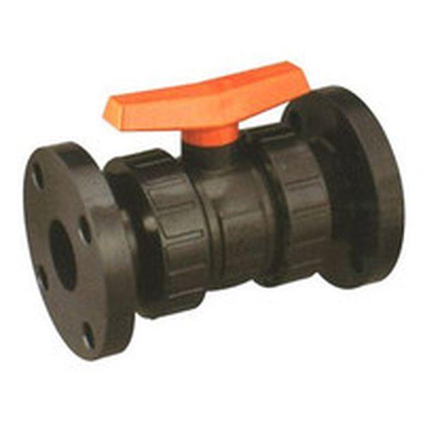 塩ビ製ボールバルブ フランジ式 本体PVC OリングEPDM 50 長さ234mm×高さ185mm BV50FX-TN WO店