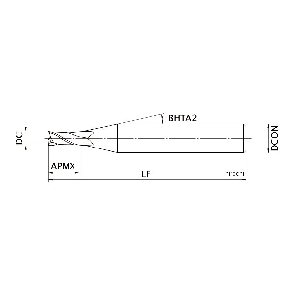 三菱マテリアル(株) 三菱K 2枚刃アルミ加工用 超硬スクエアエンドミルミディアム刃長(M)3mm C2MAD0300-TN WO店
