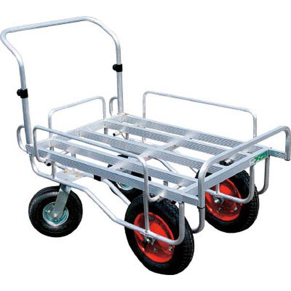 アルミ製運搬車 愛菜号 前輪13×3T後輪350×4エアー入2輪自在タイプ 積載面950〜1150×700〜960mm CHJ2000-TN WO店