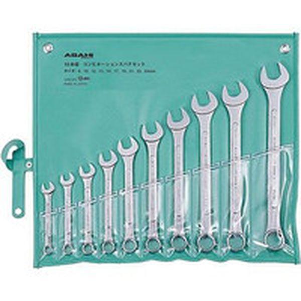 旭金属工業(株) ASH コンビネーションスパナ10本組セットJIS8-24mm(パネルタイプ) CPS1010-TN WO店