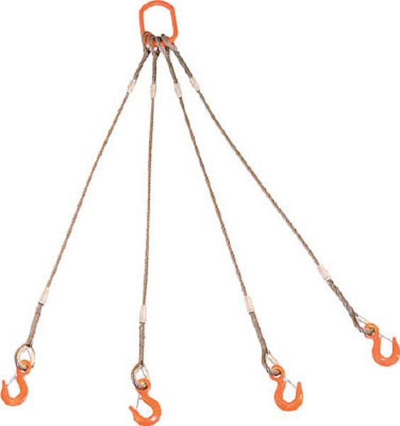 GRE4P12S2 トラスコ中山(株) TRUSCO 4本吊りWスリング フック付き 12mmX2m GRE4P12S2-TN WO店