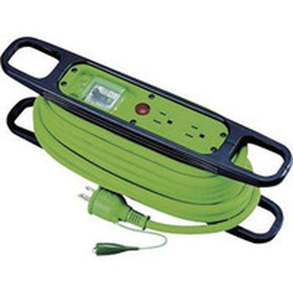 HREB102G  日動工業(株) 日動 ハンドリール 100V 3芯×10m 緑 アース漏電しゃ断器付 HREB102G-TN WO店