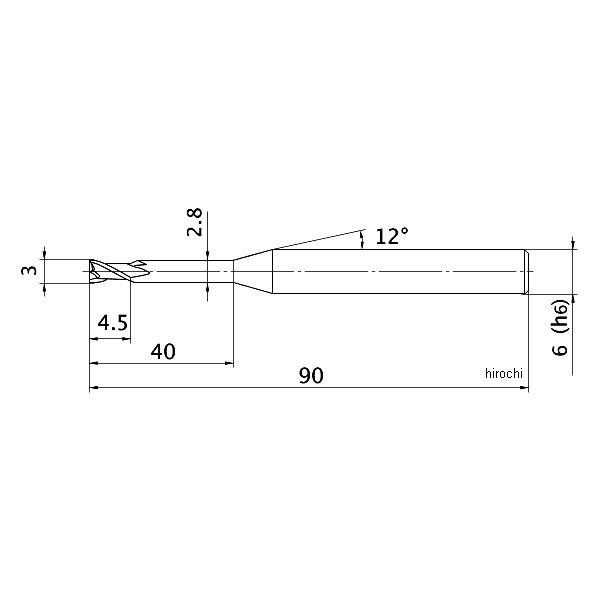 三菱マテリアル(株) 三菱K 2枚刃エムスター 超硬ロングネックスクエアエンドミル3mm MS2XLD0300N400-TN WO店