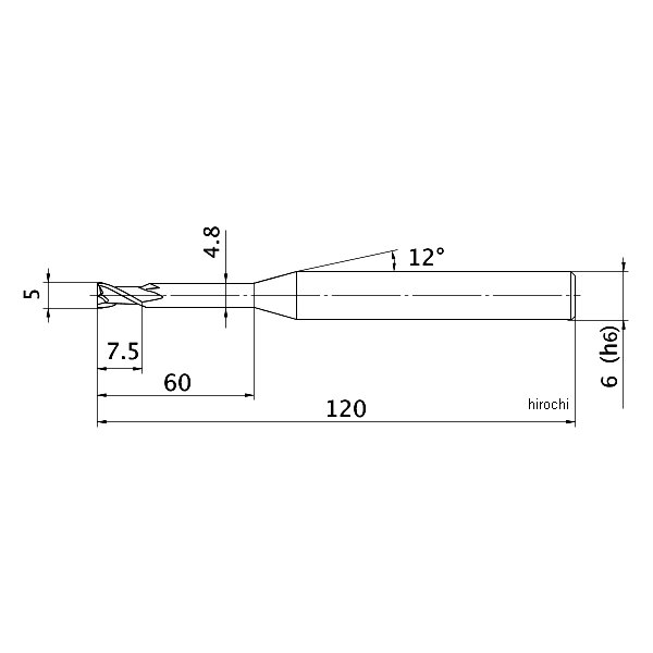 三菱マテリアル(株) 三菱K 2枚刃エムスター 超硬ロングネックスクエアエンドミル5mm MS2XLD0500N600-TN WO店
