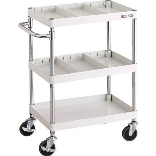 PEW963S2W ツールワゴン フェニックスワゴン 省音 600X400 仕切2段付 ホワイト PEW963S2W-TN WO店