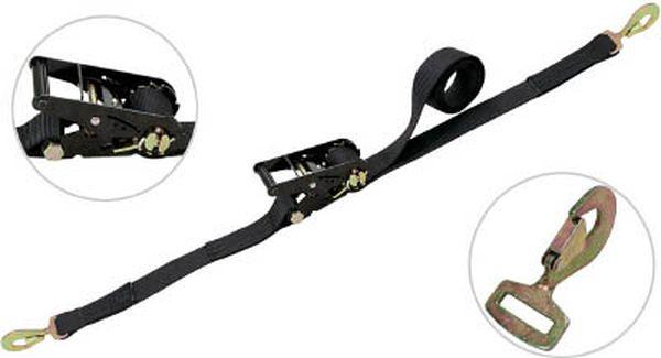 ベルトラッシング(ラチェットバックル式) ベルタイト［［R上］］ 黒 端末金具付き スナップフックツイスト付 RK50LB6SHT500-TN WO店