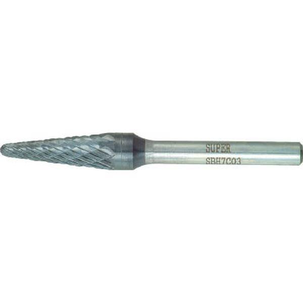 スーパー超硬バー 重切削用 ロー付タイプ テーパー型 刃径：9.5mm 軸径：6.0mm SBH7C03-TN WO店