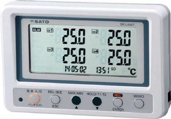 SKL400T 779-5882 (株)佐藤計量器製作所 佐藤 4チャンネル温度ロガー SK-L400T(指示計のみ)(8191-00) ＷＯ店