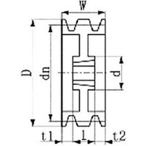 SPA2503  エバオン(株) EVN ブッシングプーリー SPA 250mm 溝数3 SPA2503-TN WO店