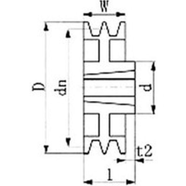 SPA280-2 ＥＶＮ　ブッシングプーリー　ＳＰＡ　２８０ｍｍ　溝数２ ＷＯ店の通販は
