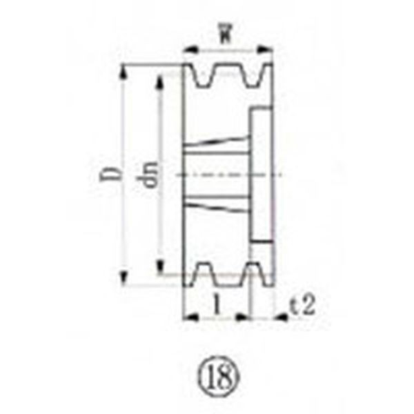 EVN ブッシングプーリー SPB 195mm 溝数2 ( SPB195-2 ) エバオン(株