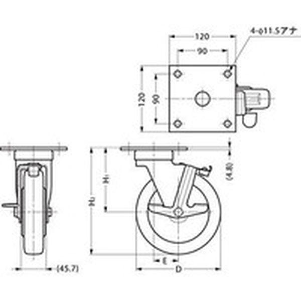 SUGT-76-PSE スガツネ工業　重量用キャスターＳＵＧＴ−７６−ＰＳＥ（２００−０１２−４４１） ＷＯ店の通販は 22,426円