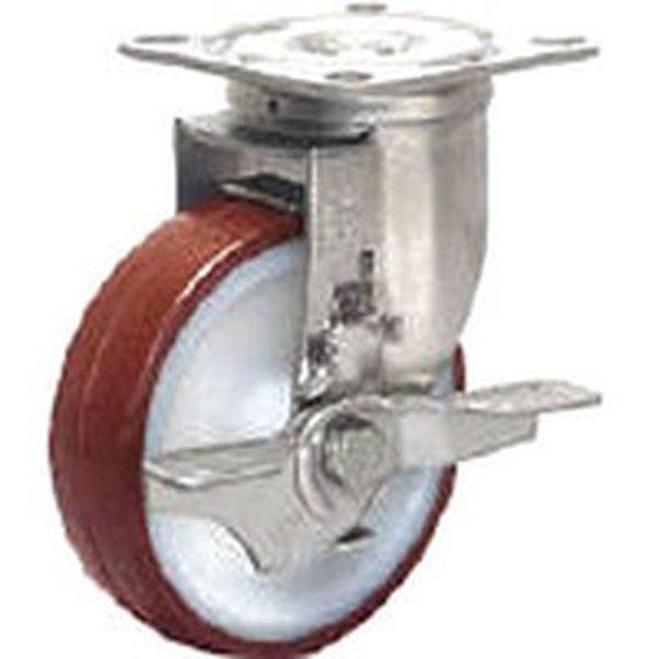 SUNJB-125-POTH シシク　ステンレスキャスター　自在ウレタンブレーキ付 ＷＯ店の通販は