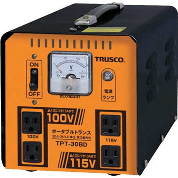 TPT30BD トラスコ中山(株) TRUSCO ポータブルトランス 30A 3kVA 降圧・昇圧兼用型 WO店