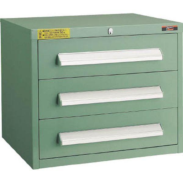 WLVR424 トラスコ中山(株) TRUSCO WLVR型キャビネット 500X412XH420 引出3段 緑 WLVR424GN-TN WO店