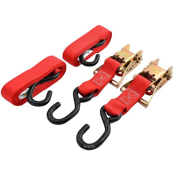 バイクマスター BikeMaster タイダウンベルト ラチェットバックル 1.5インチ(3.8cm) x 84インチ(213cm) 赤 100519-TR WO店