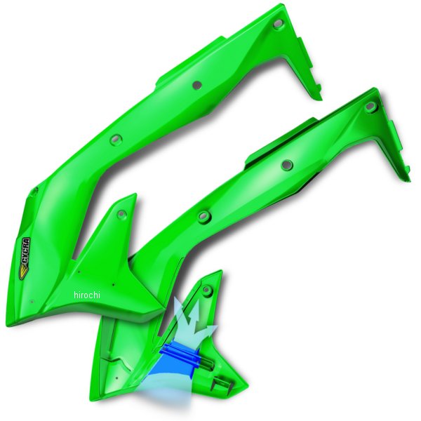 サイクラ CYCRA ラジエーターシュラウド 16年-18年 カワサキ KX450F 緑 123702-TR WO店