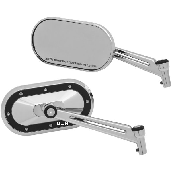 クリアキン Kuryakyn ミラー ヘビーインダストリー クローム/黒 (左右ペア) 419735-TR WO店