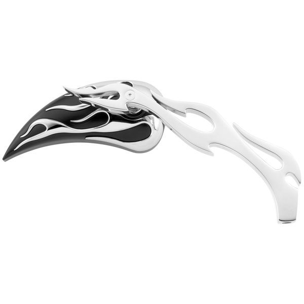 バイカーズチョイス Biker's Choice ティアドロップ フレイム ミラー 黒 左右ペア 490548-TR WO店