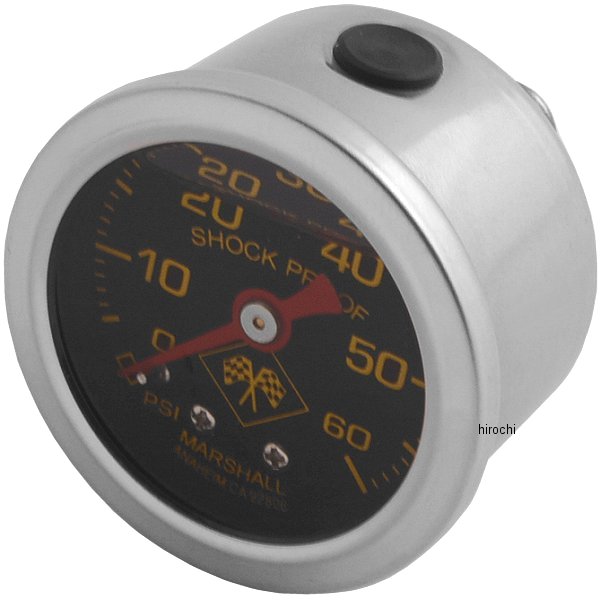 バイカーズチョイス Biker's Choice オイルプレッシャー ゲージ 60psi ミッドナイト シルバー ベゼル 496457-TR WO店