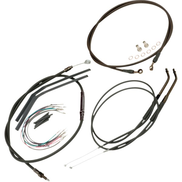 バーリーブランド BURLY BRAND ケーブル キット 黒 00年-06年 FXST、FXSTB、FXSTD 18インチ エイプバー用 773017-TR WO店の通販は