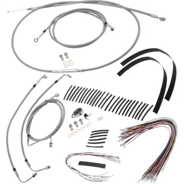 バーリーブランド BURLY BRAND ケーブル キット ステンレス 08年-13年 FLHR、FLTR 14インチ エイプバー用 773081-TR WO店