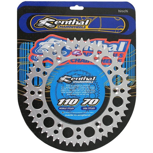 レンサル RENTHAL リア スプロケット 50T/520 83年以降 ホンダ、ヤマハ アルミ シルバー 801270-TR WO店