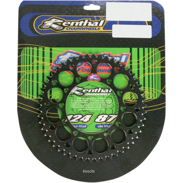 レンサル RENTHAL リア スプロケット 50T/420 88年以降 KX100、KX85、KX80 アルミ 黒 801424-TR WO店