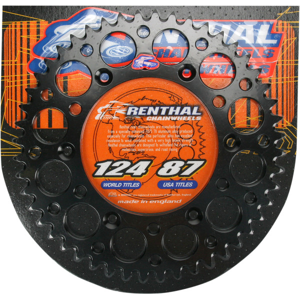 レンサル RENTHAL リア スプロケット 48T/520 90年以降 KTM、ハスクバーナ アルミ 黒 801604-TR WO店
