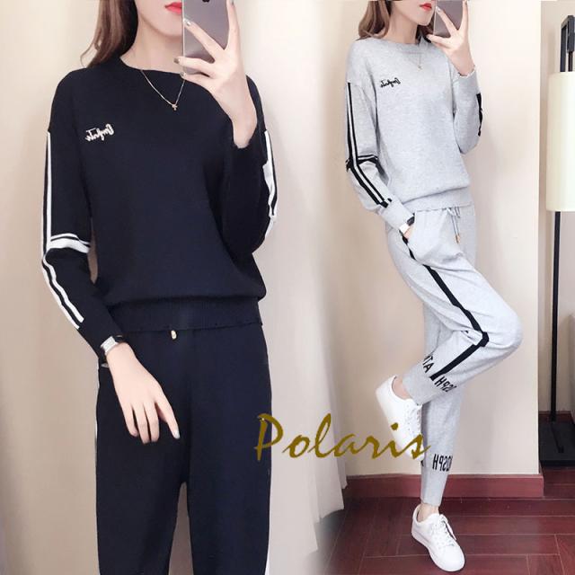 セットアップ レディース 春秋 ジャージ 長袖tシャツ スウェット 2点セット 着痩せ スポーツウェア 上下セット カジュアルパンツ 2色の通販はau Wowma Polaris ポラリス