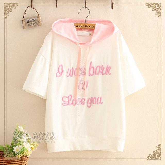 半袖tシャツ レディース パーカー プルオーバー フード付き 刺繍 パーカー 日系 かわいい スポーツウェア 通勤 通学 カジュアル おしゃれの通販はau Pay マーケット Polaris ポラリス