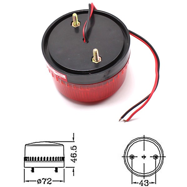 即日発送】LED 点滅灯 DC12v レッド 警告灯 非常灯 パトランプ 信号灯 工事灯 フラッシュ ライト ランプ ストロボ 作業 工業  赤電気送の通販はau PAY マーケット - WELLVIE