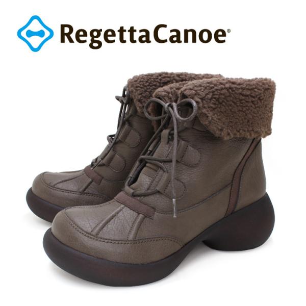 ウィンターセール対象＆1000円OFFクーポン！2/1(日)まで！リゲッタカヌー RegettaCanoe CJES-002c エッグヒール ミリタリー 折り返し ブーツ