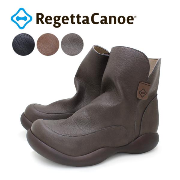リゲッタカヌー ショートブーツ レディース RegettaCanoe CJOS-6422 サイドジッパー付き カジュアル