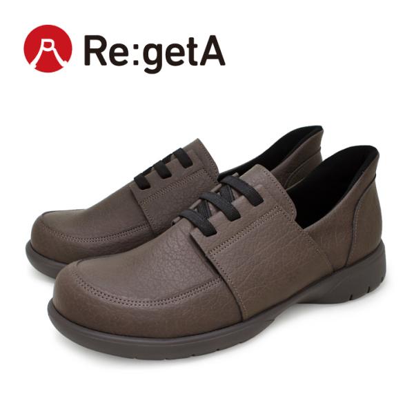 リゲッタ スットオン Re:getA R-403M ハンズフリー 軽量モカシンシューズ レースアップ 紐靴