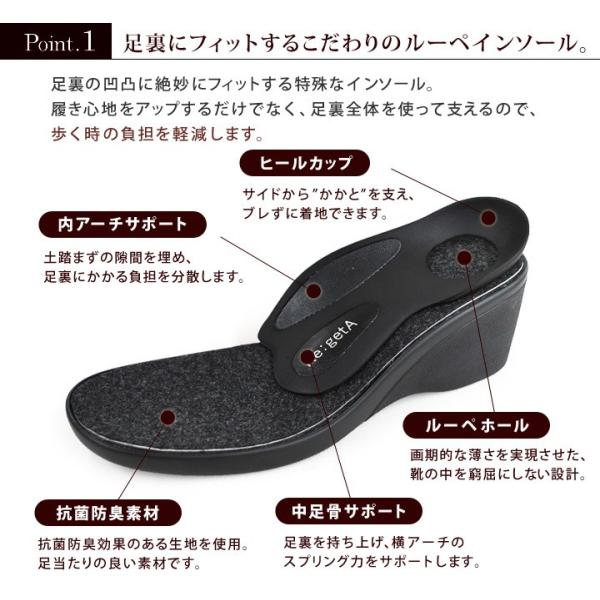 Re:getA リゲッタ R-610 サイドジップ付ロングブーツ ウェッジヒール 6cmヒール 歩きやすい 履きやすい 膝下ロングブーツ_9