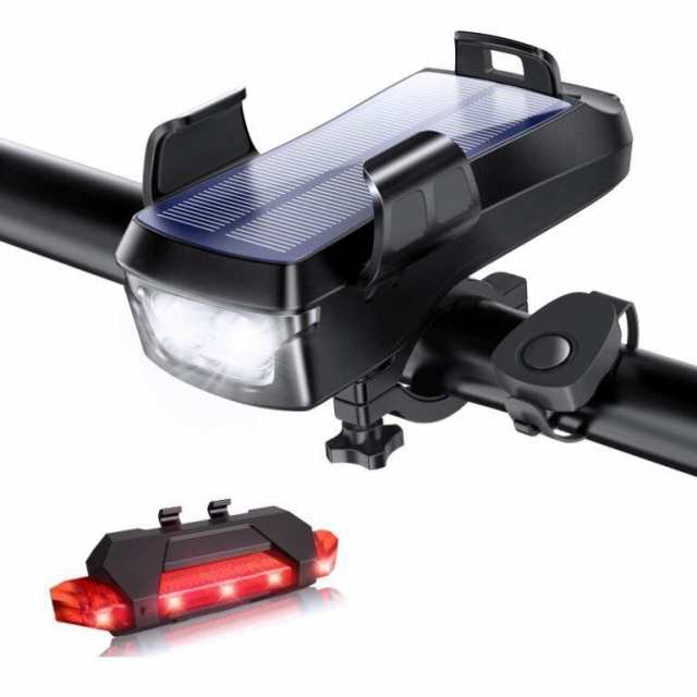 自転車ライト　スマホホルダー付き　USB充電　モバイルバッテリー機能