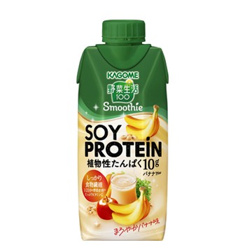 カゴメ 野菜生活100 Smoothie（スムージー） ＳＯＹ ＰＲＯＴＥＩＮ ソイプロテイン バナナMix  330ml×12本入/2ケース　たんぱく質10g ソイプロテイン　紙パック 〔植物性たんぱく質　ビタミンC　食物繊維　バナナ〕の通販は