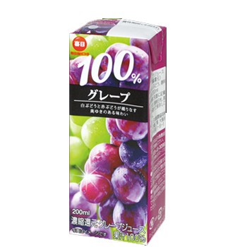 毎日牛乳 100％グレープ 200ml× 24本入 紙パック〔100% グレープ