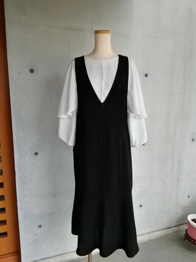 【日本製】7L〜10L 喪服 フォーマル前開きマーメイドシルエットのジャンスカ 136201-3